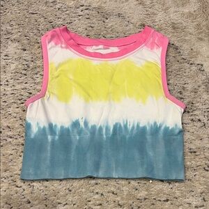 Colorful Tie-Dye Crop Tank Top